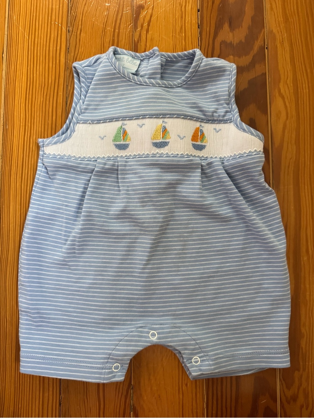 Petit Bebe Sailboat Smocked Romper